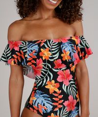 Maio-Body-Ombro-a-Ombro-com-Babado-Estampado-Tropical-Sem-Bojo-Protecao-UV-50--Preto-9671304-Preto_4