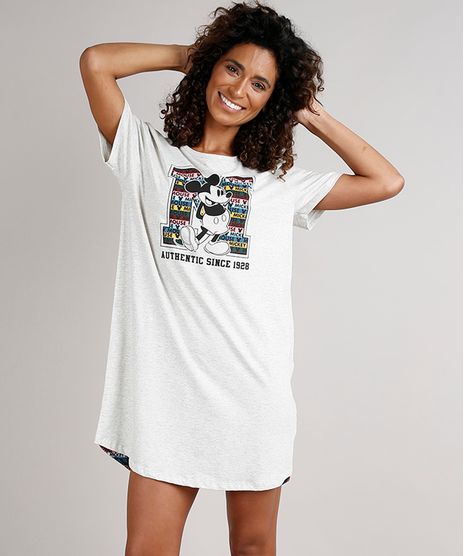 Camisola-Feminina-Mickey-Manga-Curta--Cinza-Mescla-Claro-9700500-Cinza_Mescla_Claro_1