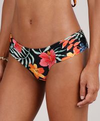Biquini-Calcinha-Tanga-Estampado-Floral-com-Protecao-UV50--Preto-9671300-Preto_1