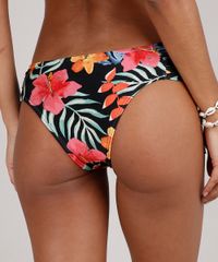Biquini-Calcinha-Tanga-Estampado-Floral-com-Protecao-UV50--Preto-9671300-Preto_2