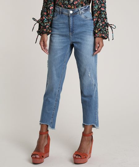 Calca-Jeans-Feminina-Boyfriend-com-Puidos-Azul-Medio-9753907-Azul_Medio_1 Calca-Jeans-Feminina-Boyfriend-com-Puidos-Azul-Medio-9753907-Azul_Medio_1