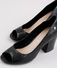 Scarpin-Feminino-Via-Uno-Peep-Toe-com-Textura-de-Cobra-Salto-Alto-Grosso-Preto-9661667-Preto_2