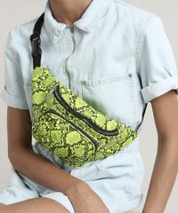 Pochete-Feminina-com-Estampa-e-Textura-Animal-Print-de-Cobra-Verde-Neon-9632379-Verde_Neon_2