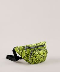 Pochete-Feminina-com-Estampa-e-Textura-Animal-Print-de-Cobra-Verde-Neon-9632379-Verde_Neon_3