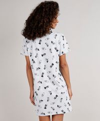 Camisola-Feminina-Vilas-Disney-Manga-Curta--Cinza-Mescla-Claro-9700497-Cinza_Mescla_Claro_2