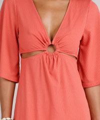 Vestido-Feminino-Midi-Canelado-com-Vazado-Manga-3-4-Coral-9588311-Coral_4 Vestido-Feminino-Midi-Canelado-com-Vazado-Manga-3-4-Coral-9588311-Coral_4