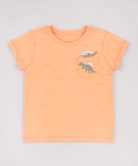 Camiseta-Infantil-Dinossauros-com-Bolso-Manga-Curta-Laranja-9768189-Laranja_1