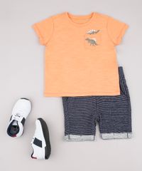 Camiseta-Infantil-Dinossauros-com-Bolso-Manga-Curta-Laranja-9768189-Laranja_3