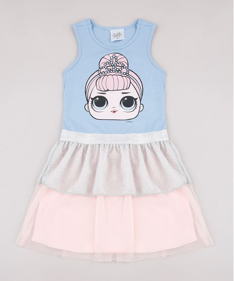 Vestido-Infantil-LOL-Surprise-com-Lurex-e-Tule-Sem-Manga-Azul-Claro-9738184-Azul_Claro_1
