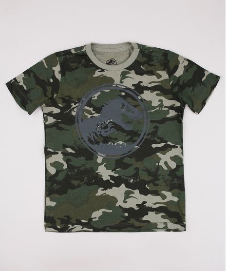 Camiseta-Infantil-Jurassic-World-Estampada-Camuflada-Manga-Curta-Verde-Militar-9736691-Verde_Militar_1