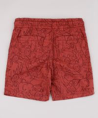 Bermuda-de-Sarja-Infantil-Estampada-de-Bichos-com-Bolsos-e-Cordao-Cobre-9760440-Cobre_2