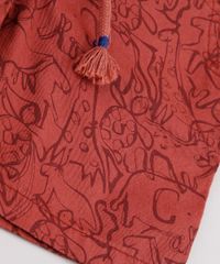 Bermuda-de-Sarja-Infantil-Estampada-de-Bichos-com-Bolsos-e-Cordao-Cobre-9760440-Cobre_5