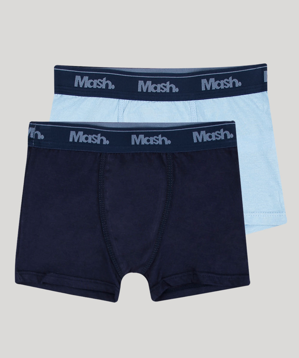 Kit de 2 Cuecas Infantis Mash Boxer Multicor