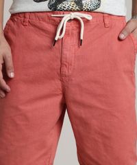 Bermuda-Masculina-Reta-com-Cordao-Coral-9752216-Coral_2
