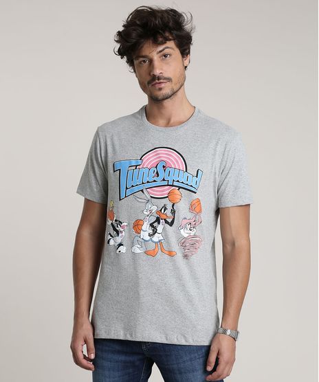 Camiseta-Masculina-Looney-Tunes-Space-Jam-TuneSquad-Manga-Curta-Gola-Careca-Cinza-Mescla-9759647-Cinza_Mescla_1