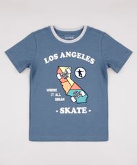 Camiseta-Infantil--Los-Angeles--Manga-Curta-Azul-9734840-Azul_1