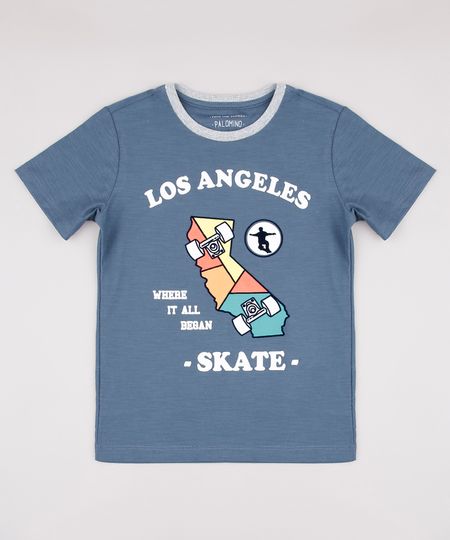 Camiseta-Infantil--Los-Angeles--Manga-Curta-Azul-9734840-Azul_1
