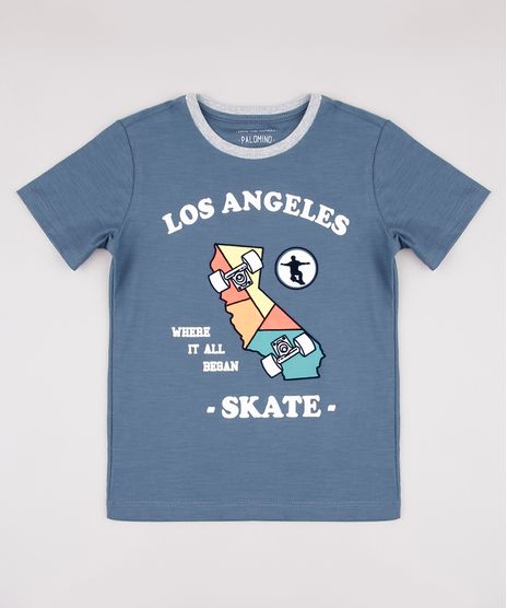 Camiseta-Infantil--Los-Angeles--Manga-Curta-Azul-9734840-Azul_1