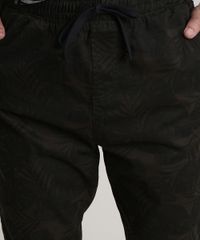 Calca-de-Sarja-Masculina-Jogger-Skinny-Estampada-de-Folhagem-Verde-Militar-9628185-Verde_Militar_2