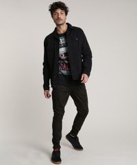 Calca-de-Sarja-Masculina-Jogger-Skinny-Estampada-de-Folhagem-Verde-Militar-9628185-Verde_Militar_3