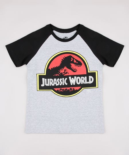 Camiseta-Infantil-Raglan-Jurassic-World-Manga-Curta-Cinza-Mescla-9730712-Cinza_Mescla_1