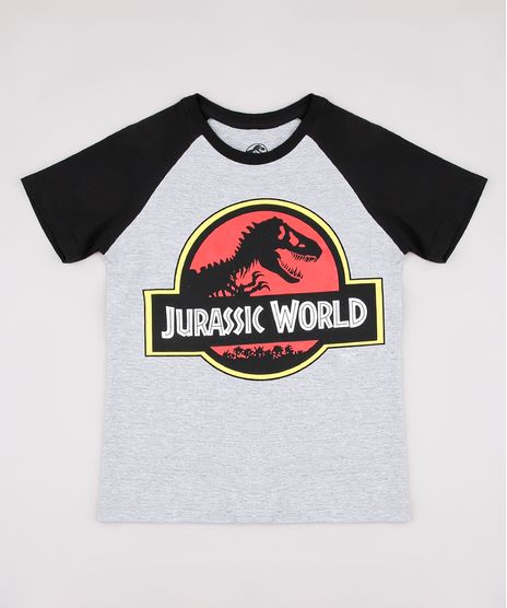 Camiseta-Infantil-Raglan-Jurassic-World-Manga-Curta-Cinza-Mescla-9730712-Cinza_Mescla_1