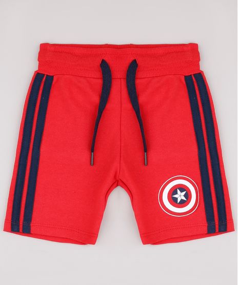Bermuda-Infantil-Capitao-America-em-Moletom-com-Faixas-Laterais-Vermelha-9730346-Vermelho_1