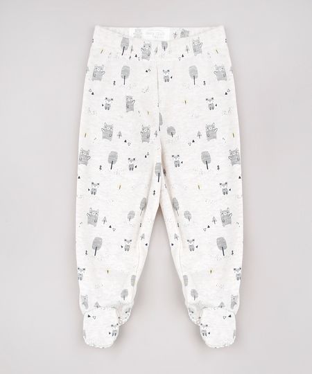 Calca-Infantil-Estampada-de-Floresta-com-Pezinho-Bege-Claro-9598150-Bege_Claro_1