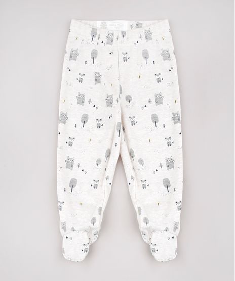 Calca-Infantil-Estampada-de-Floresta-com-Pezinho-Bege-Claro-9598150-Bege_Claro_1