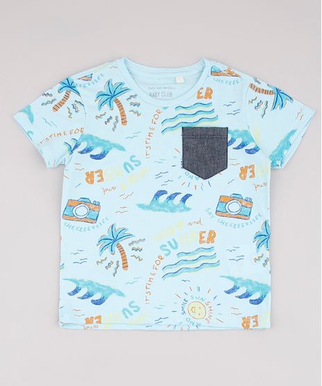 Camiseta-Infantil-Estampada-Tropical-com-Bolso-Manga-Curta-Azul-Claro-9733621-Azul_Claro_1