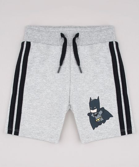 Bermuda-Infantil-Batman-em-Moletom-com-Faixas-Laterais-Cinza-Mescla-9730344-Cinza_Mescla_1