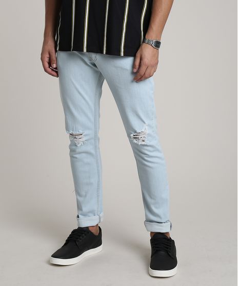Calca-Jeans-Masculina-Slim-com-Rasgos-Azul-Claro-9748894-Azul_Claro_1