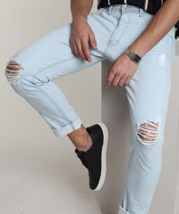 Calca-Jeans-Masculina-Slim-com-Rasgos-Azul-Claro-9748894-Azul_Claro_2