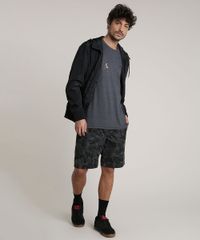 Camiseta-Masculina-Timao-e-Pumba-com-Bolso-Manga-Curta-Gola-Careca-Cinza-Mescla-Escuro-9757284-Cinza_Mescla_Escuro_3