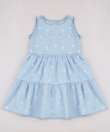vestido floral azul infantil