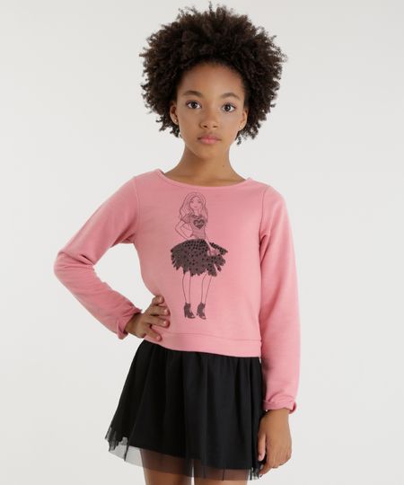 Vestido-em-Moletom-com-Tule-Barbie-Rosa-8559157-Rosa_1 Vestido-em-Moletom-com-Tule-Barbie-Rosa-8559157-Rosa_1