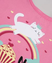 Pijama-Infantil-com-Estampa-de-Gatinho-Manga-Curta-Rosa-9751955-Rosa_4