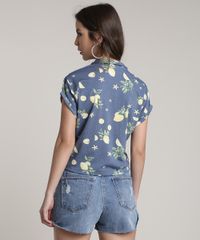 Camisa-Feminina-Estampada-de-Limao-com-No-Manga-Curta-Azul-9696179-Azul_2