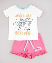 Pijama-Infantil-com-Estampa-de-Unicornio-Manga-Curta-Off-White-9751956-Off_White_1