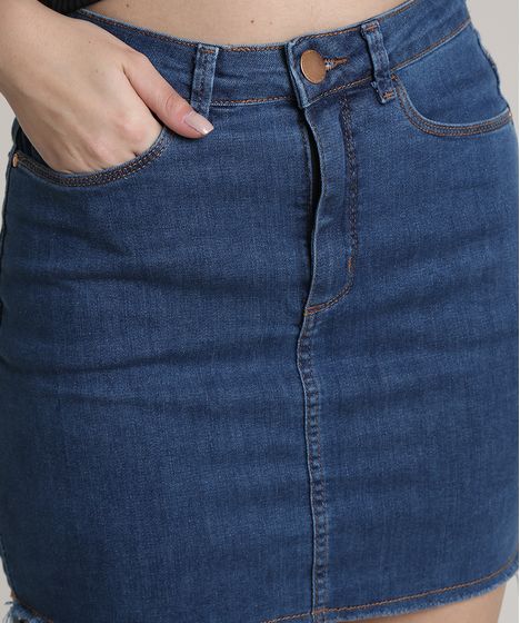 saia jeans curta da moda