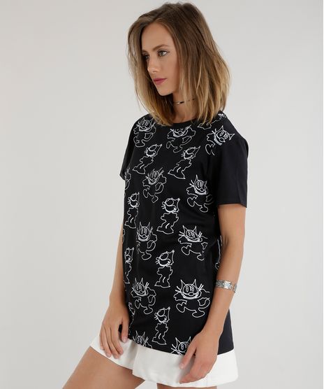 Blusa-Longa-Estampada-Gato-Felix-Preta-8557509-Preto_1