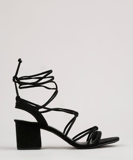 Sandalia-Feminina-Oneself-Salto-Medio-em-Suede-com-Tiras-e-Amarracao-Preta-9805964-Preto_1