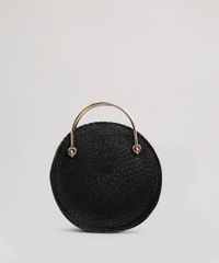 Bolsa-Feminina-Redonda-Media-Transversal-de-Palha-Preta-9637357-Preto_1