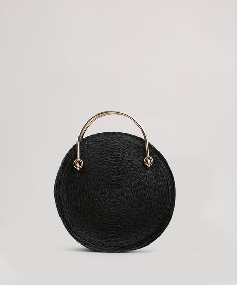 Bolsa-Feminina-Redonda-Media-Transversal-de-Palha-Preta-9637357-Preto_1
