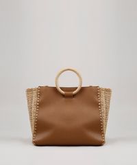 Bolsa-Feminina-Shopper-Grande-com-Palha-Marrom-9637364-Marrom_1