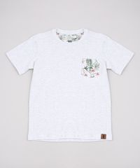 Camiseta-Infantil-com-Bolso-Estampado-de-Folhagem-Manga-Curta-Cinza-9827538-Cinza_1