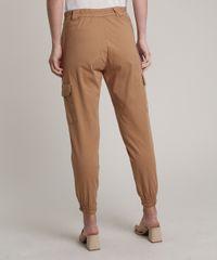 Calca-de-Sarja-Feminina-Jogger-Cargo-Cintura-Media-Caramelo-9758590-Caramelo_2