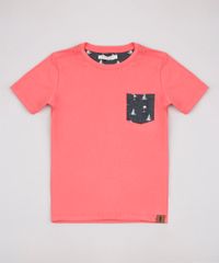 Camiseta-Infantil-com-Bolso-Estampado-de-Coqueiro-Manga-Curta-Coral-9827871-Coral_1