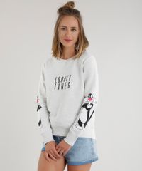 Blusao-em-Moletom--Looney-Tunes--Cinza-Mescla-8594381-Cinza_Mescla_1