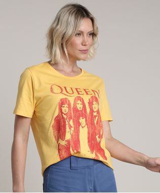 Blusa-Feminina-de-Banda-Queen-Ampla-Manga-Curta-Decote-Redondo-Amarela-9713994-Amarelo_1